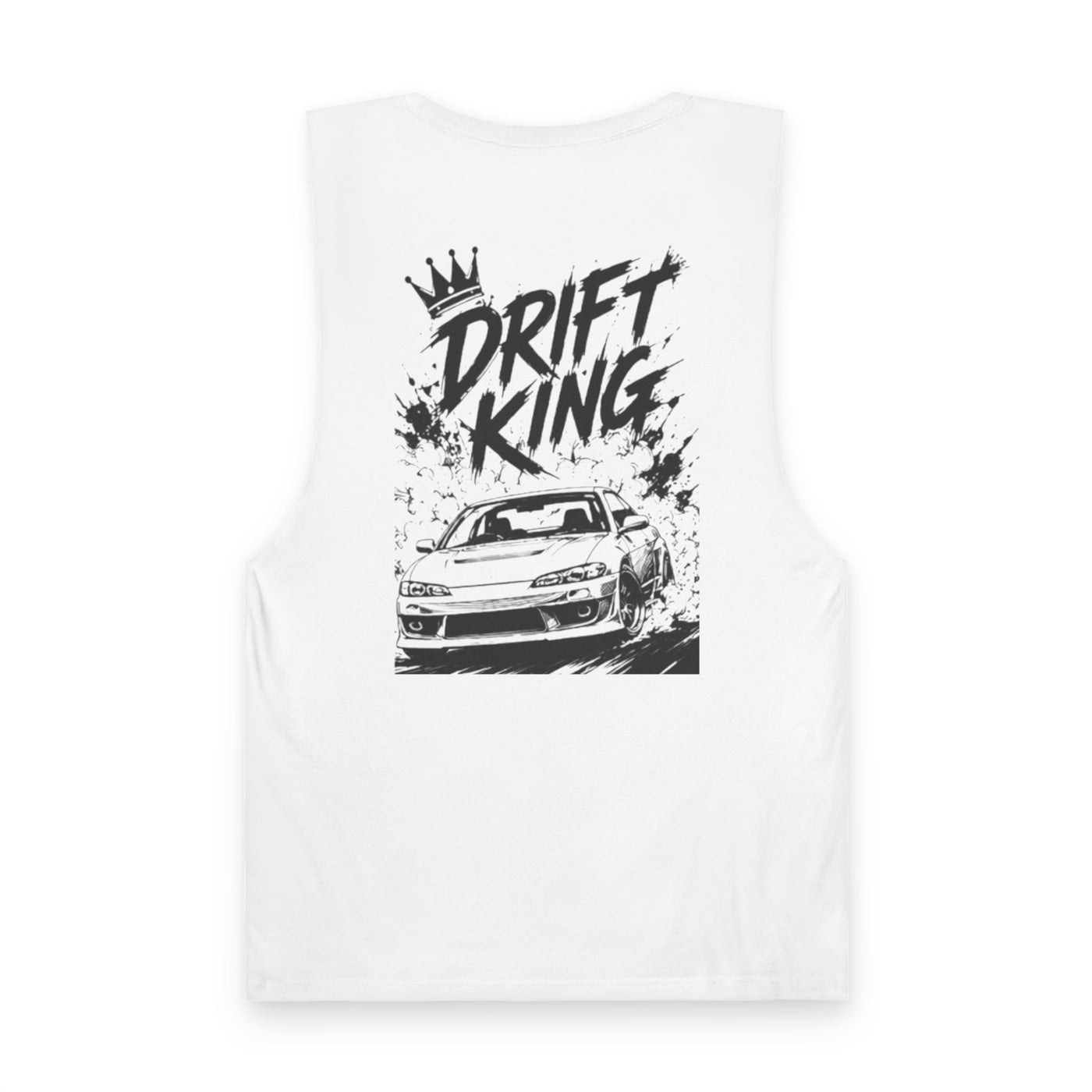 Drift King Tank — Heavy Faded Muscle Tee with Drift Car Graphic