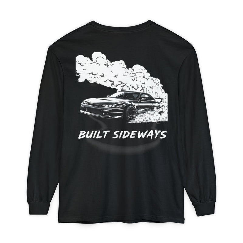 Built Sideways Long Sleeve — Drift Car Graphic Long Sleeve Tee